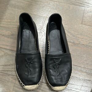 Yves Saint Laurent Black Espadrille Flats                Size 6 fits a 6 1/2